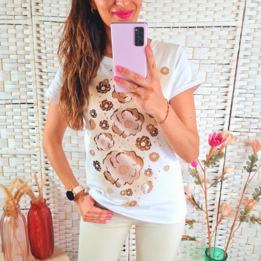 Camiseta Flores Camel [1]