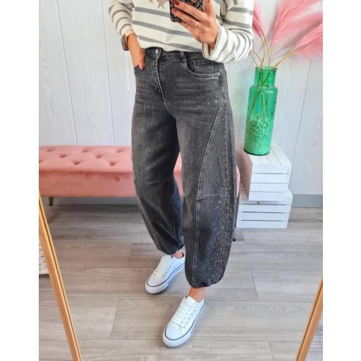 Jeans Balloon Gris Brillantes [2]