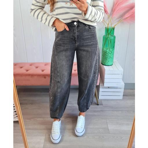 Jeans Balloon Gris Brillantes [3]