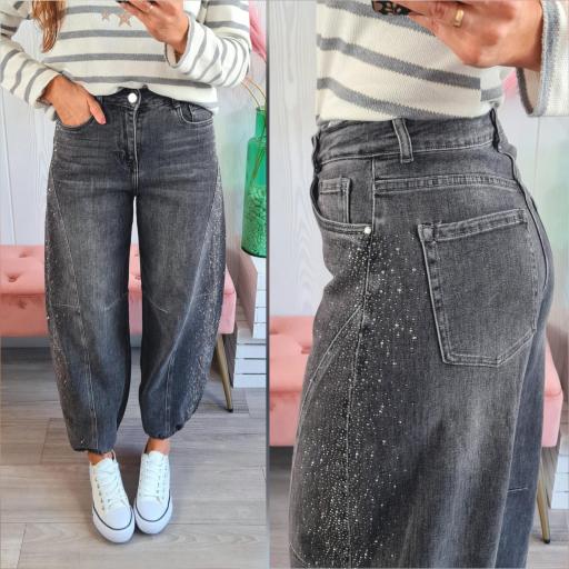 Jeans Balloon Gris Brillantes [0]