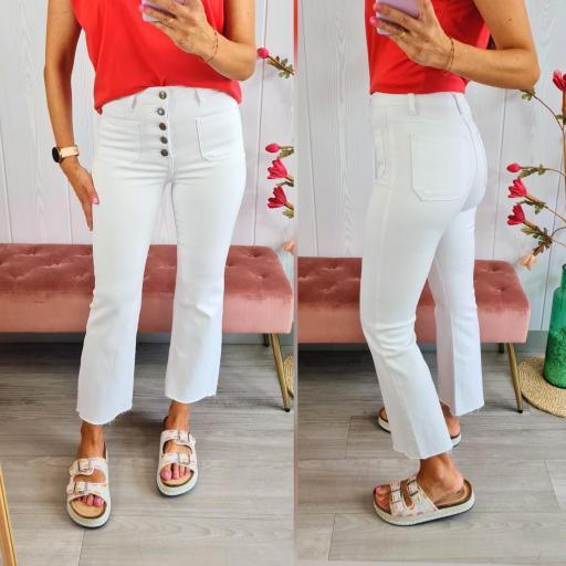 Jeans Blancos Bolsillos