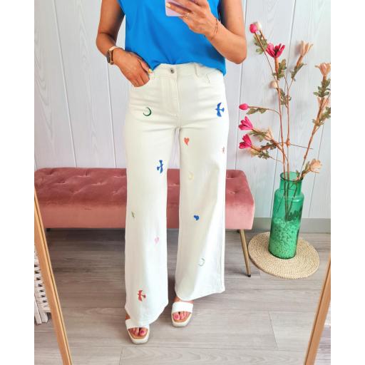 Jeans Blancos Bordados [0]