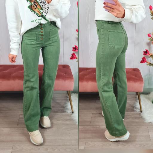 Jeans Botones Verdes