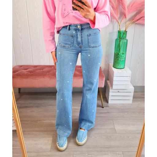Jeans Corazones Blancos [1]