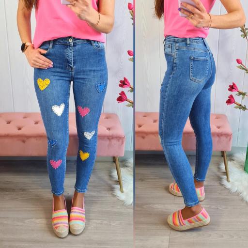 Jeans Corazones Multicolor [0]