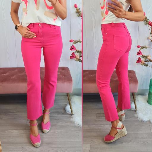 Jeans Flare Fucsia