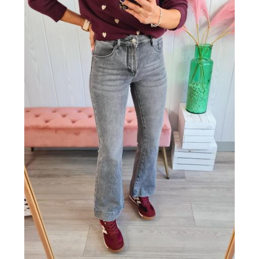 Jeans Gris Campana Faja [1]