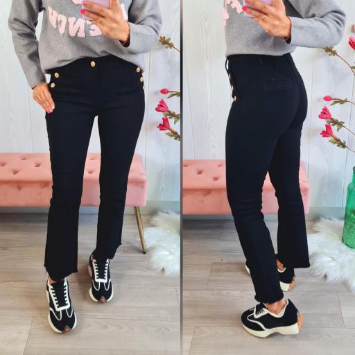 Jeans Negro Botones [0]