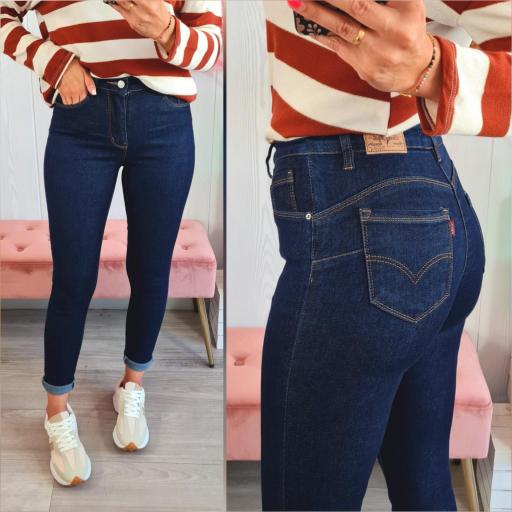 Jeans Pitillo Oscuro Faja [0]