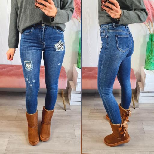 Jeans Pitillo Parches