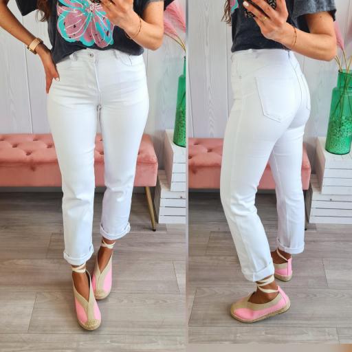 Jeans Recto Blanco Faja [0]