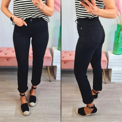 Jeans Recto Negro Faja [0]
