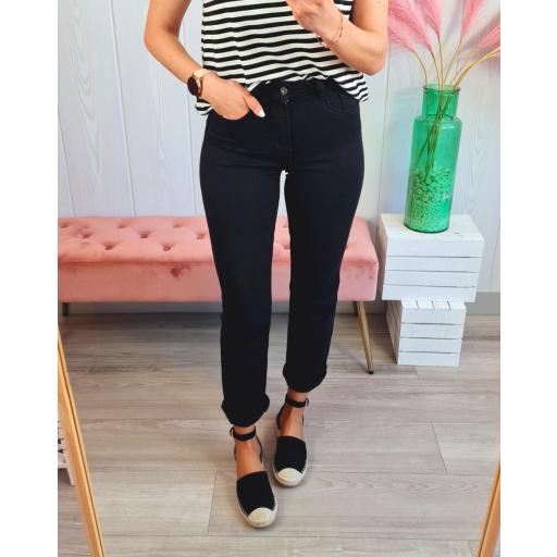 Jeans Recto Negro Faja [3]