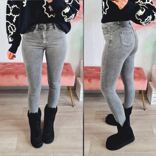 Jeans Skinny Grises