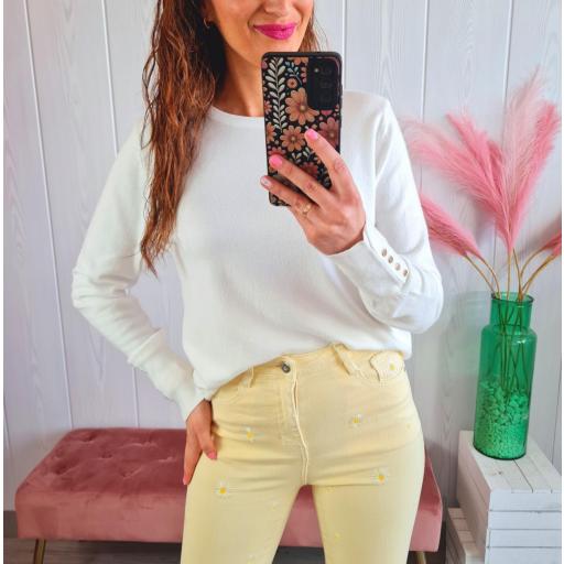 Jersey Blanco Botones