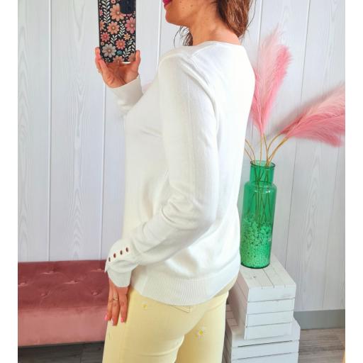 Jersey Blanco Botones [2]