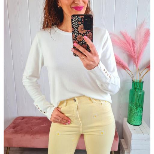 Jersey Blanco Botones [3]