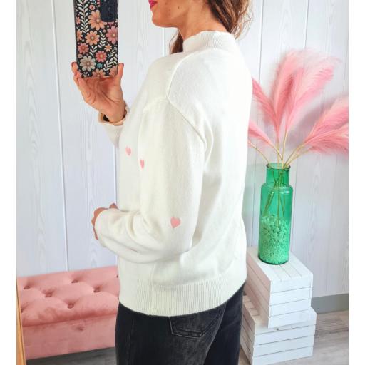 Jersey Blanco Corazones Rosas [3]