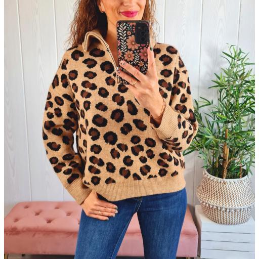 Jersey Cremallera Print Camel [1]