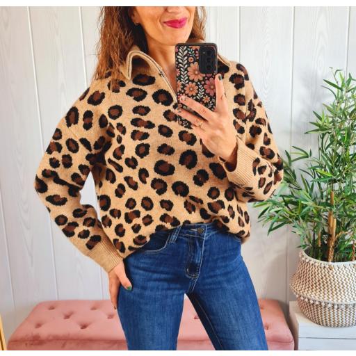Jersey Cremallera Print Camel [3]