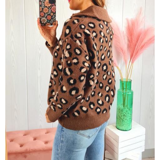 Jersey Cremallera Print Chocolate [2]