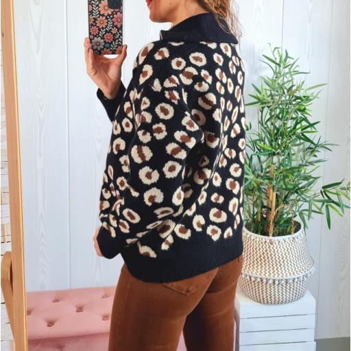 Jersey Cremallera Print Negro [3]