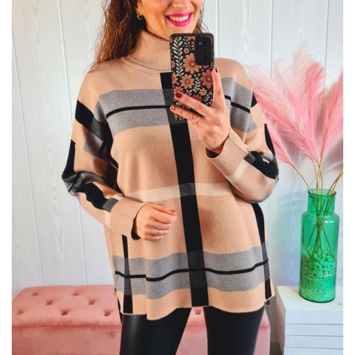 Jersey Cuadros Camel [3]