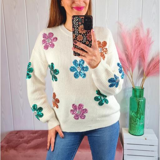 Jersey Flores Lentejuelas [1]