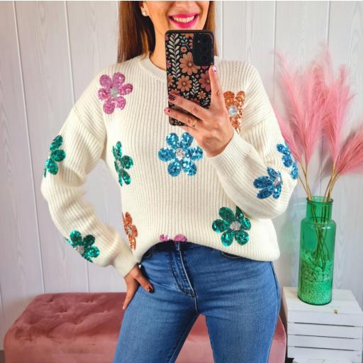 Jersey Flores Lentejuelas [3]