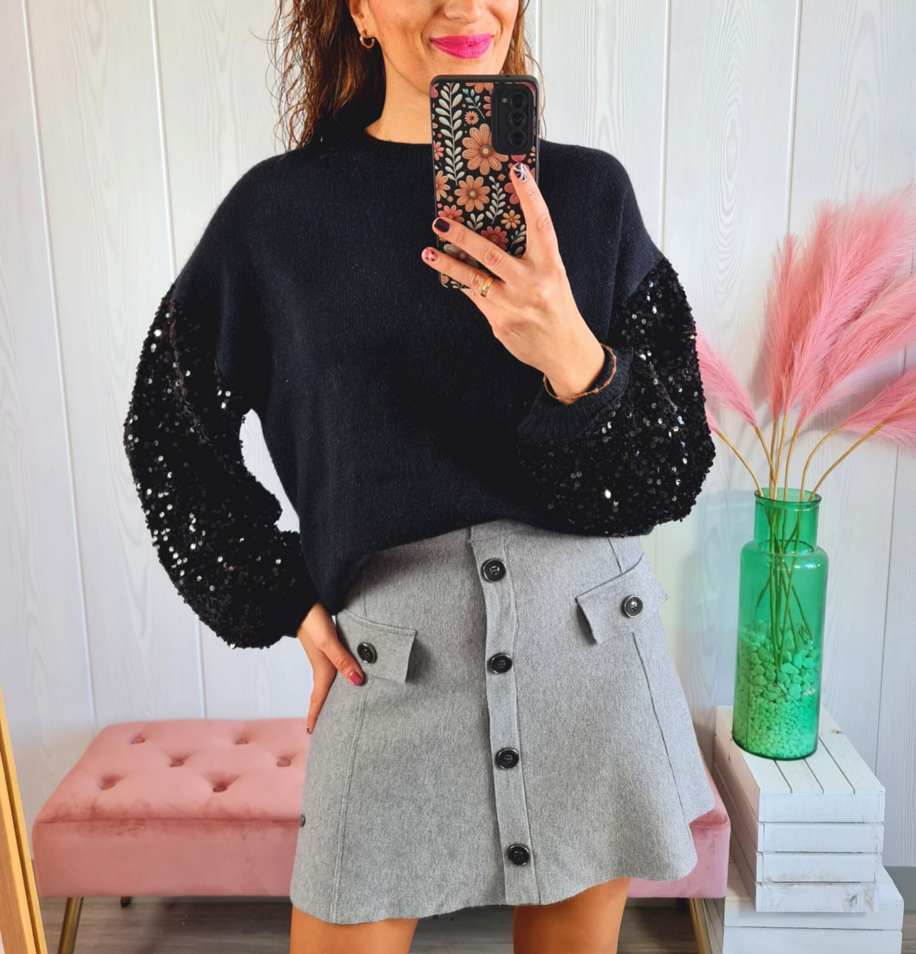 Jersey Negro Lentejuelas