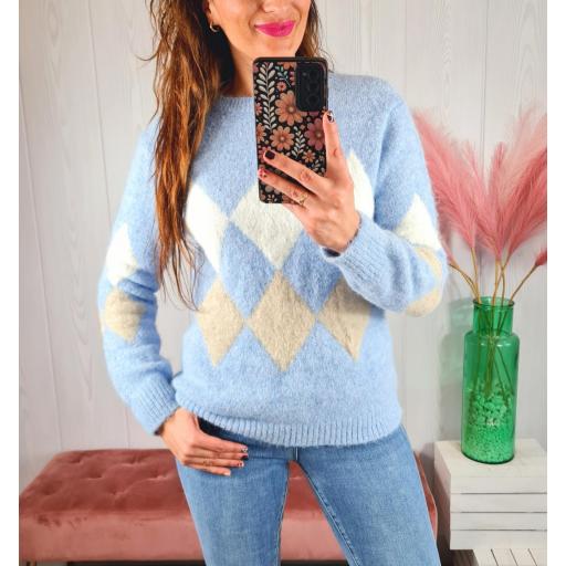 Jersey Rombos Celeste