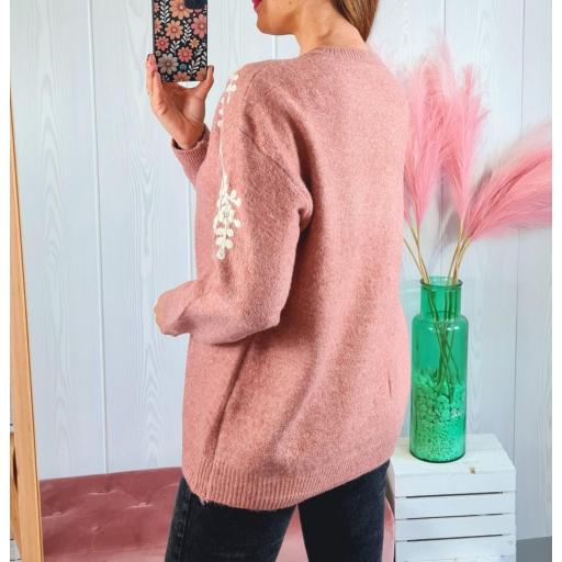 Jersey Rosa Flores Blancas [3]