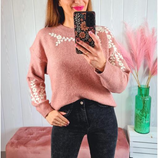 Jersey Rosa Flores Blancas [0]