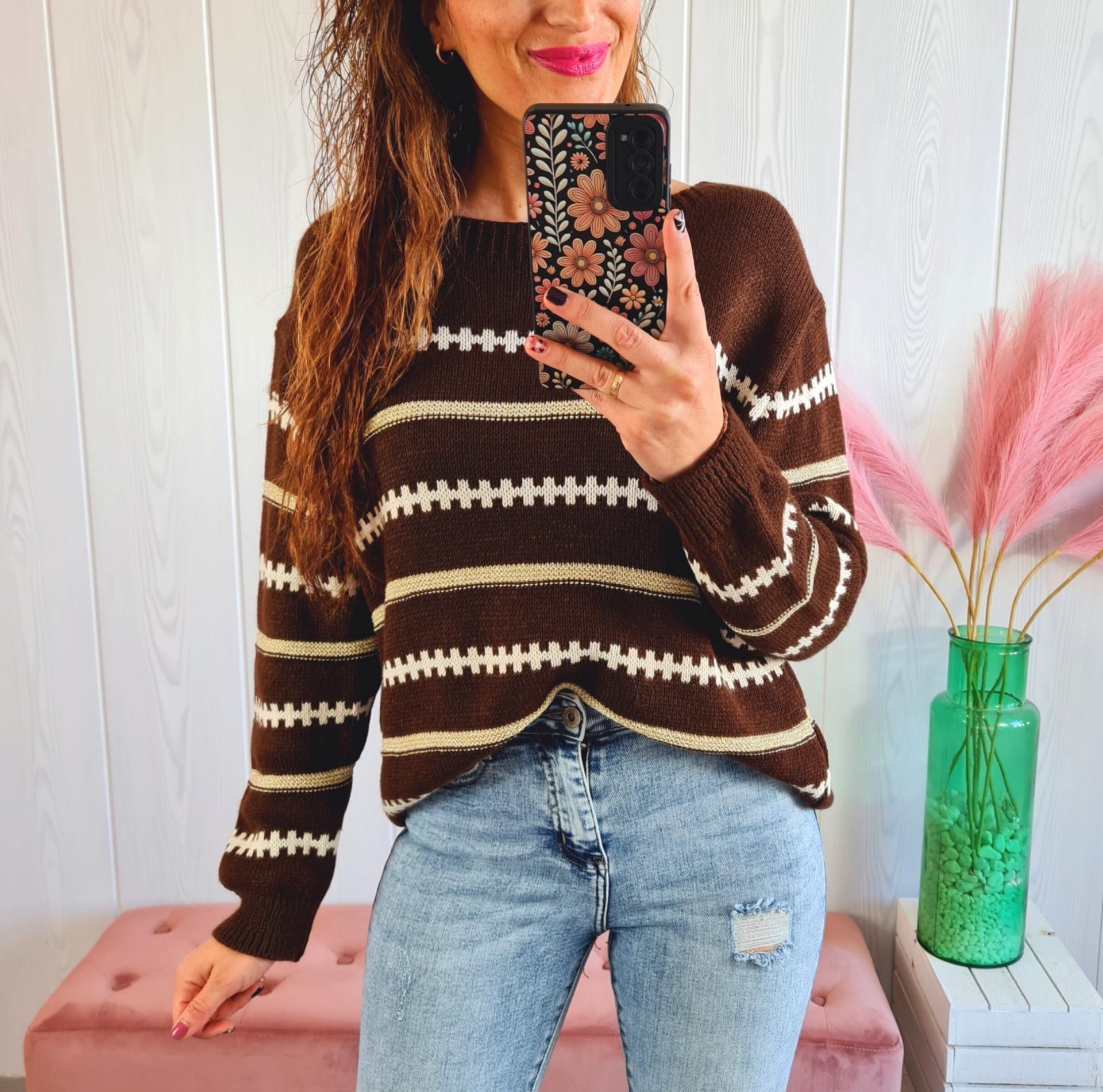 Jersey Zig-Zag Marrón