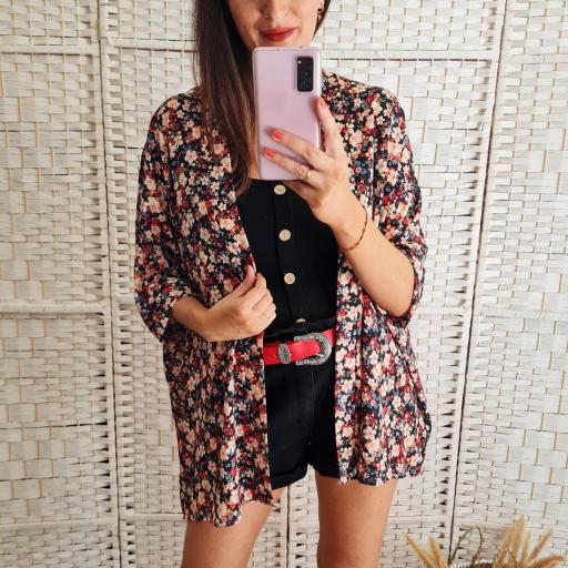 Kimono Negro Flores [0]