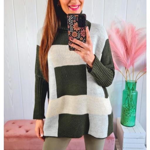 Maxi Jersey Cuadros Verdes