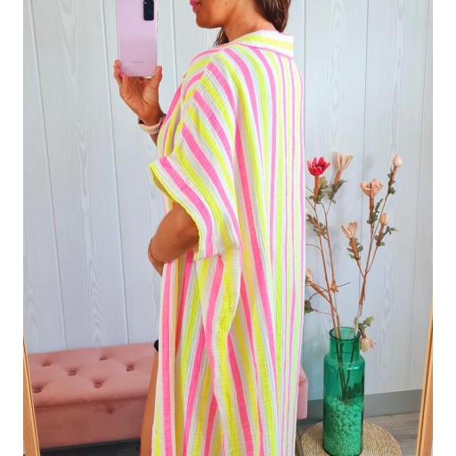 Maxi Vestido Camisero Rayas [2]
