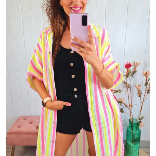 Maxi Vestido Camisero Rayas [3]
