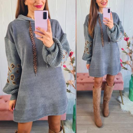 Maxi Vestido Print Gris