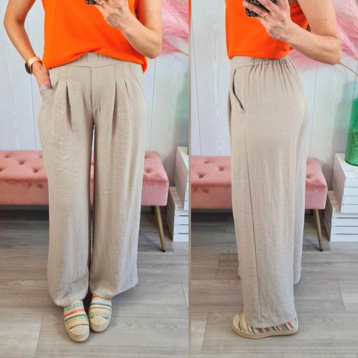 Pantalón Fluido Beige [0]