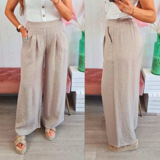 Pantalón Fluido Beige