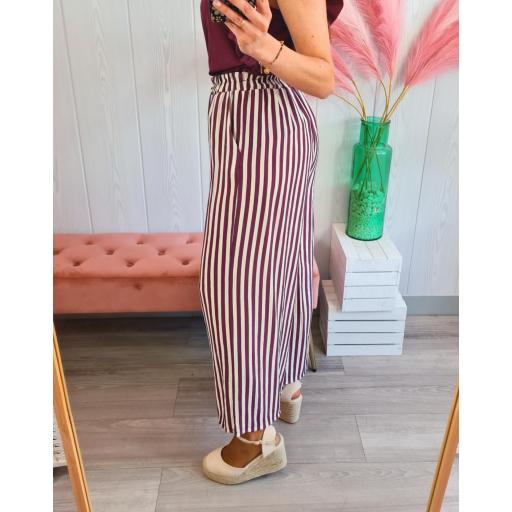 Pantalón Fluido Rayas Berenjena [2]