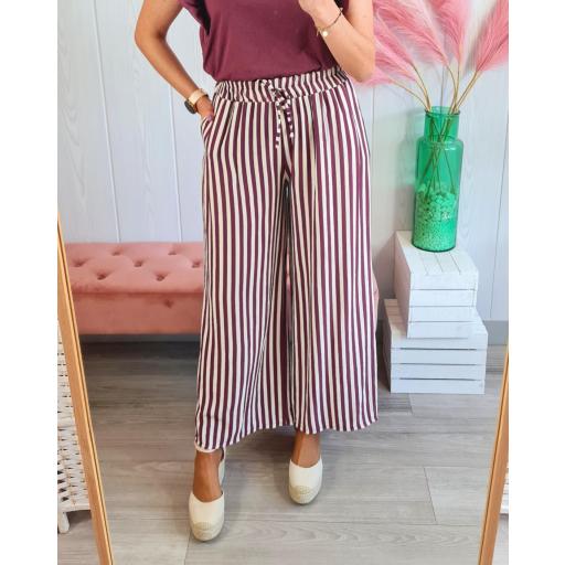 Pantalón Fluido Rayas Berenjena [3]