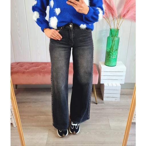 Pantalón Gris Oscuro Tachas [1]