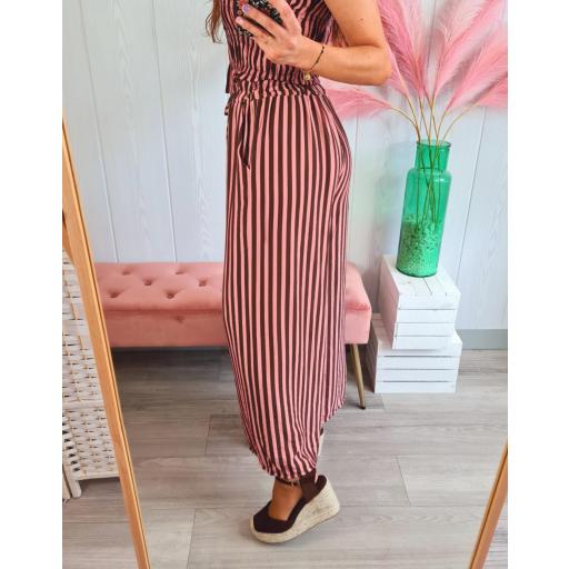 Pantalón Rayas Choco-Rosa [2]