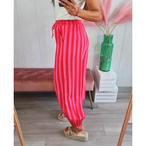 Pantalón Rayas Rosas/Rojas [2]
