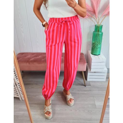 Pantalón Rayas Rosas/Rojas [0]