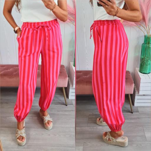 Pantalón Rayas Rosas/Rojas [1]