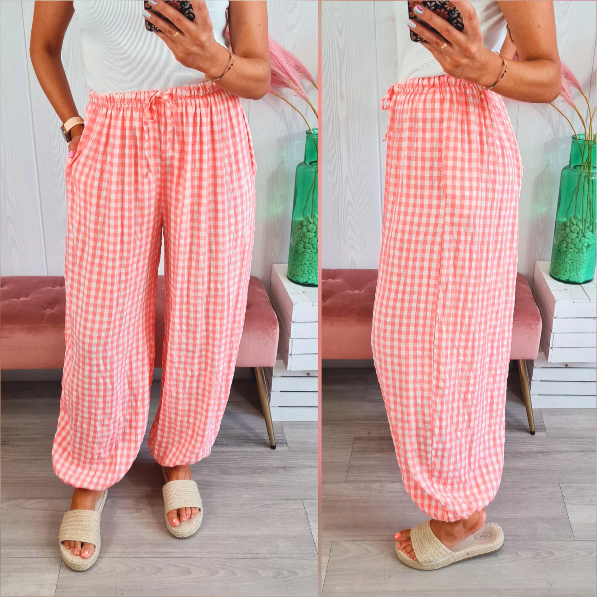 Pantalón Vichy Coral
