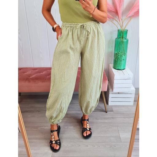 Pantalón Vichy Verde